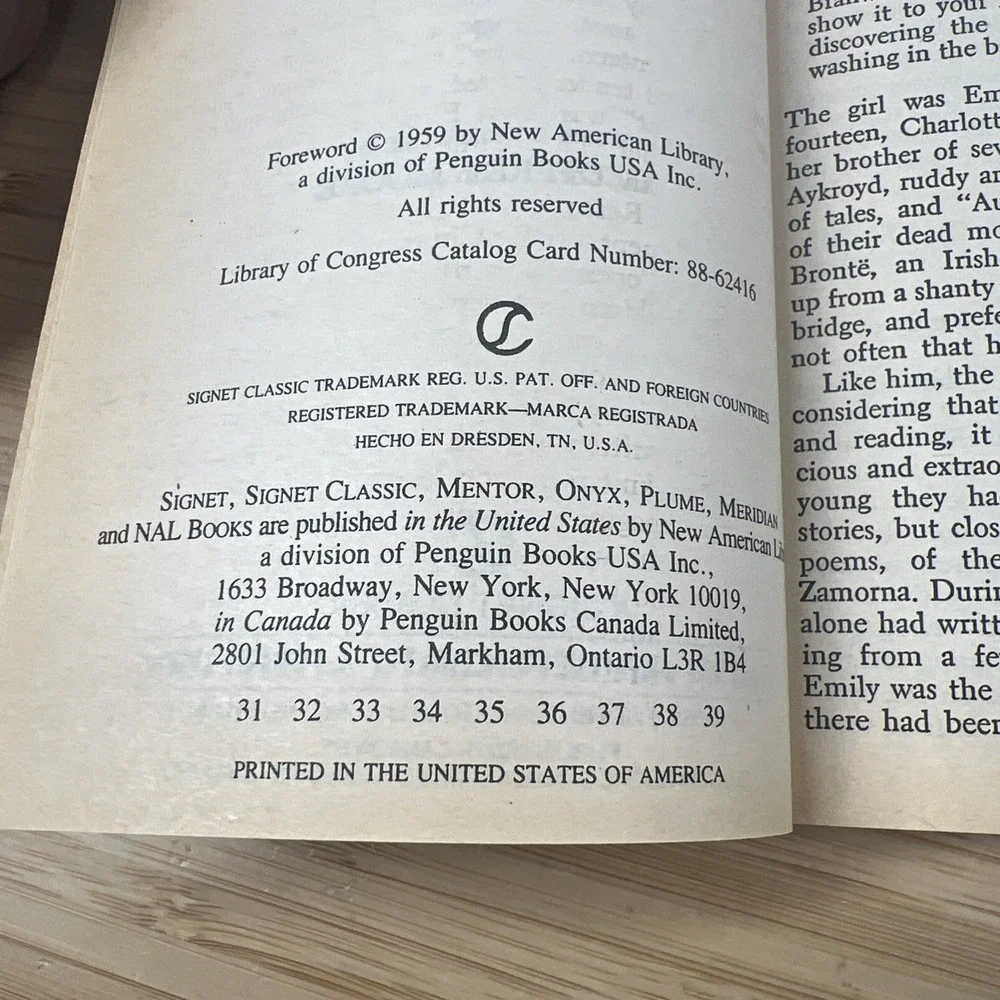 Wuthering Heights - Emily‎ Bronte Signet Classic 1959 Paperback